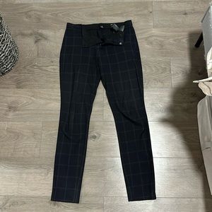 H&M dark blue checked dress pants